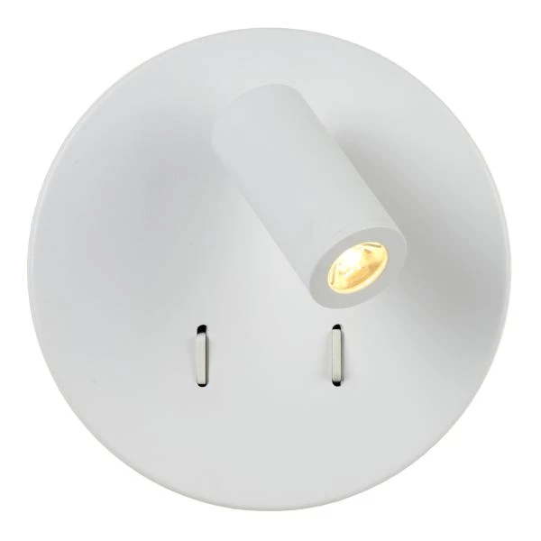 Lucide BENTJER - Bedlamp / Wandlamp - Ø 14 cm - LED - 3000K - Wit - detail 2